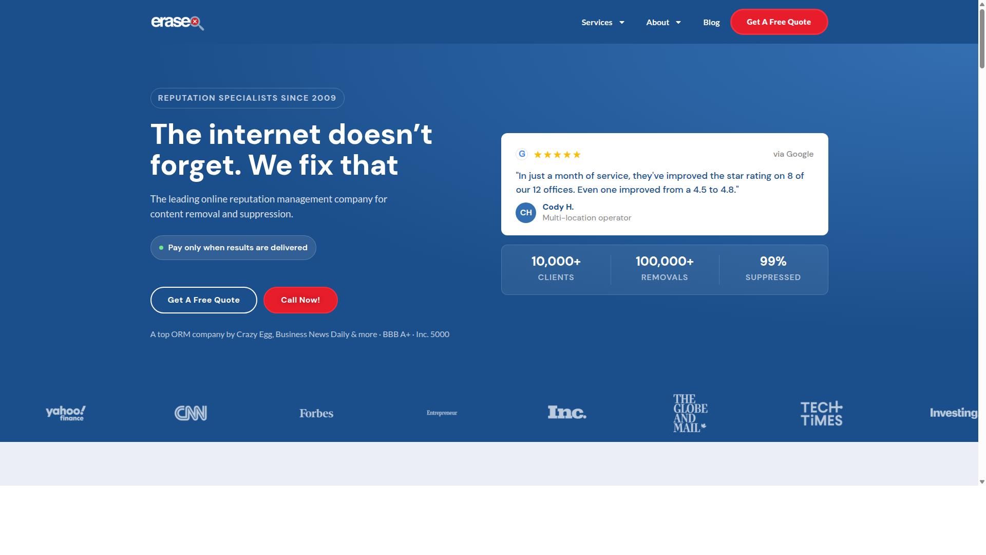 Erase.com website